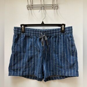 J. Crew Blue Pinstripe Drawstring Shorts
